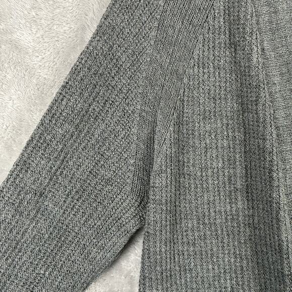 Eileen Fisher Cardigan M Gray Linen Blend Waffle Open Front Pockets Quiet Luxury - Picture 5 of 11